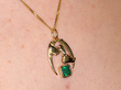 Wearing Vintage Emerald Pendant in Gold