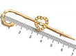 Antique Victorian Gold Cane Brooch