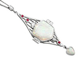 art deco opal pendant