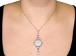 wearing an opal pendant