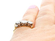 Vintage Three Stone Diamond Ring Wearing