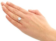 wearing platinum solitaire engagement ring