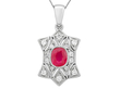 Ruby and Diamond Pendant 18k White Gold
