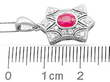 Ruby and Diamond Pendant 18k White Gold Size