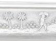 Indian Silver Tray Scene Decoration