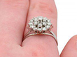 Vintage Diamond Cluster Cocktail Ring on Finger