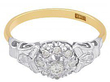 Antique 1920s Diamond Dress Ring in Gold 