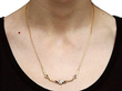 Gold Sapphire and Diamond Necklace wearing