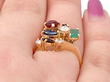 Multi Gemstone Gold Ring Wearing
