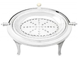 Silver Breakfast Dish with Revolving Lid Open 
