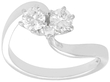 2 Stone Diamond Twist Ring