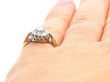 1950s Gold and Diamond Cluster Ring Wearing Finger