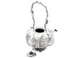 antique silver teapot open