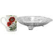 Chinese Silver Fruit Dish next to a mug
