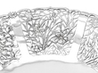 Chinese Silver Fruit Dish detail