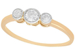 Three Stone Diamond Ring in Yellow Gold 