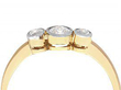 Three Stone Diamond Ring in 18k Yellow Gold 