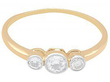Three Stone Diamond Ring in Yellow Gold 1920's