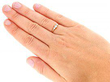 Three Stone Diamond Ring in Yellow Gold Wearing