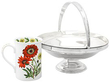 silver cake fruit basket