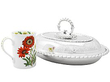 silver entree dishes with covers