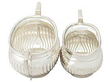 silver sugar bowl and cream jug