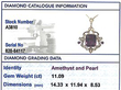 grading card amethyst pearl pendant