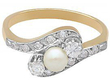 Pearl Twist Ring with Diamonds 