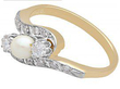 Pearl Twist Ring with Diamonds 