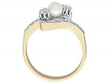 Pearl Twist Ring with Diamonds 