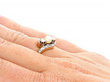 Pearl Twist Ring with Diamonds 