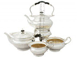 Queen Anne silver tea set size