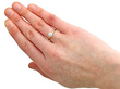 Solitaire Engagement Ring in Yellow Gold Wearing