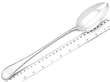silver gravy spoon with ruler