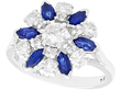 Sapphire and Diamond Cluster Ring