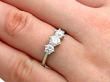 Vintage 18ct White Gold Trilogy Ring Wearing 
