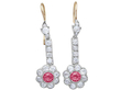 Pink Sapphire Earrings Yellow Gold