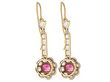 Pink Sapphire Earrings Yellow Gold