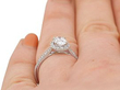 Oval Cut Diamond Ring with Halo Finger Wearing