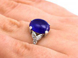 Antique Burmese Sapphire Ring on hand