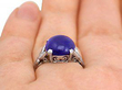 Antique Burmese Sapphire Ring on finger
