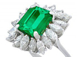 Vintage Emerald and Diamond Cluster Ring