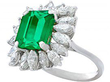 Vintage Emerald and Diamond Cluster Ring