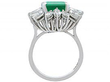 Vintage Emerald and Diamond Cluster Ring