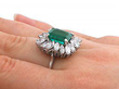 Vintage Emerald and Diamond Cluster Ring