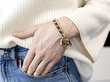 Amethyst Padlock Bracelet Gold on Wrist