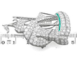 Diamond Ship Brooch
