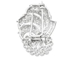Vintage Art Deco Diamond Brooch Back 