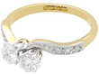 Vintage Two Diamond Twist Gold Ring 
