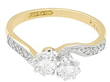 Vintage Two Diamond Twist Ring UK